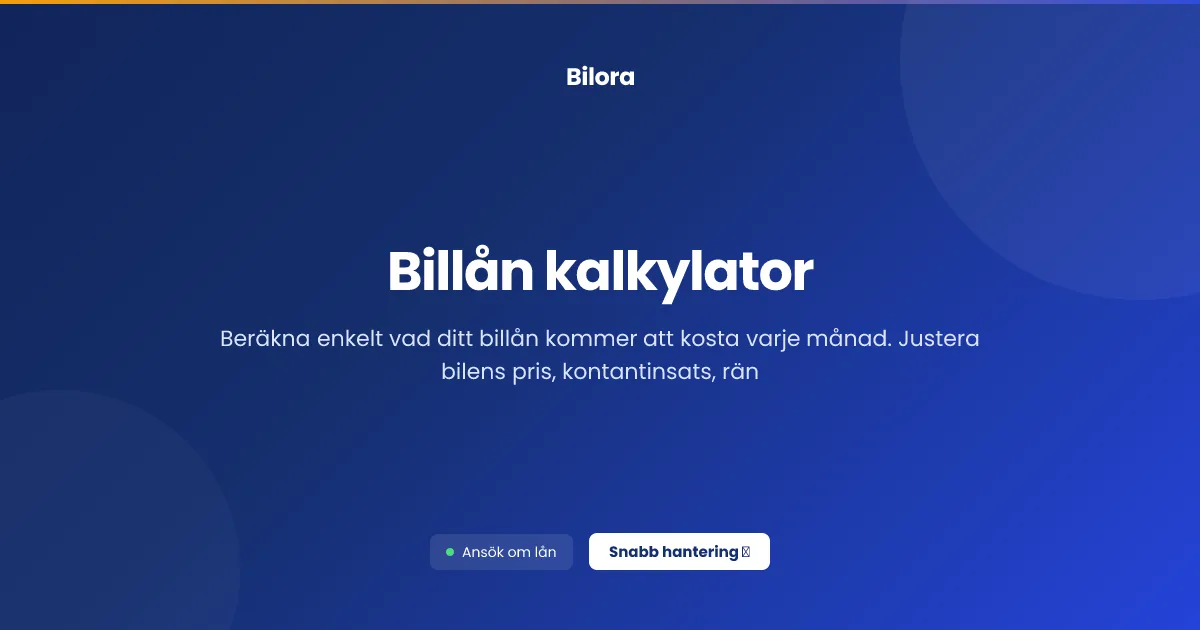 Billån kalkylator
